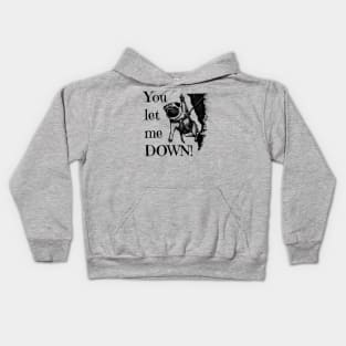 You let me DOWN! Pug Rock Climber Kids Hoodie